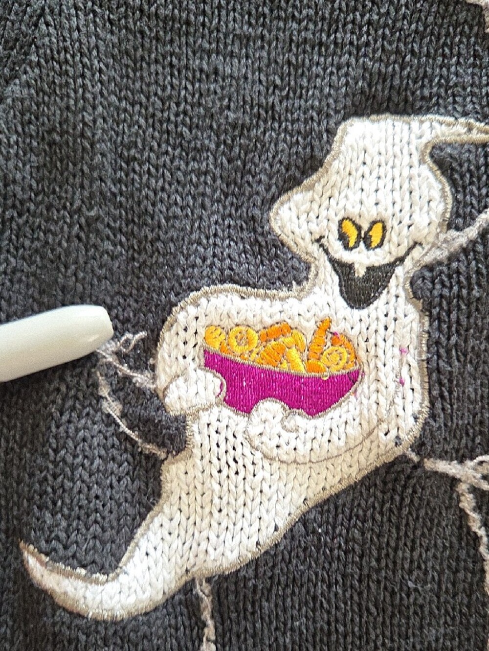 RARE Vintage Disney Store Winnie the Pooh Halloween Cardigan Sweater Shirt Small - Picture 12 of 16